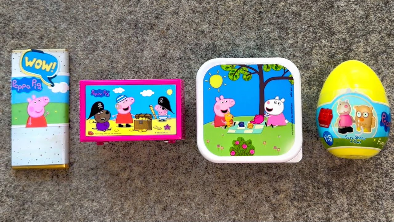 🩷💛 Funny Peppa Pig ASMR || Candy • Chocoloate Bar • Surprise Egg • Sweets & Toys opening