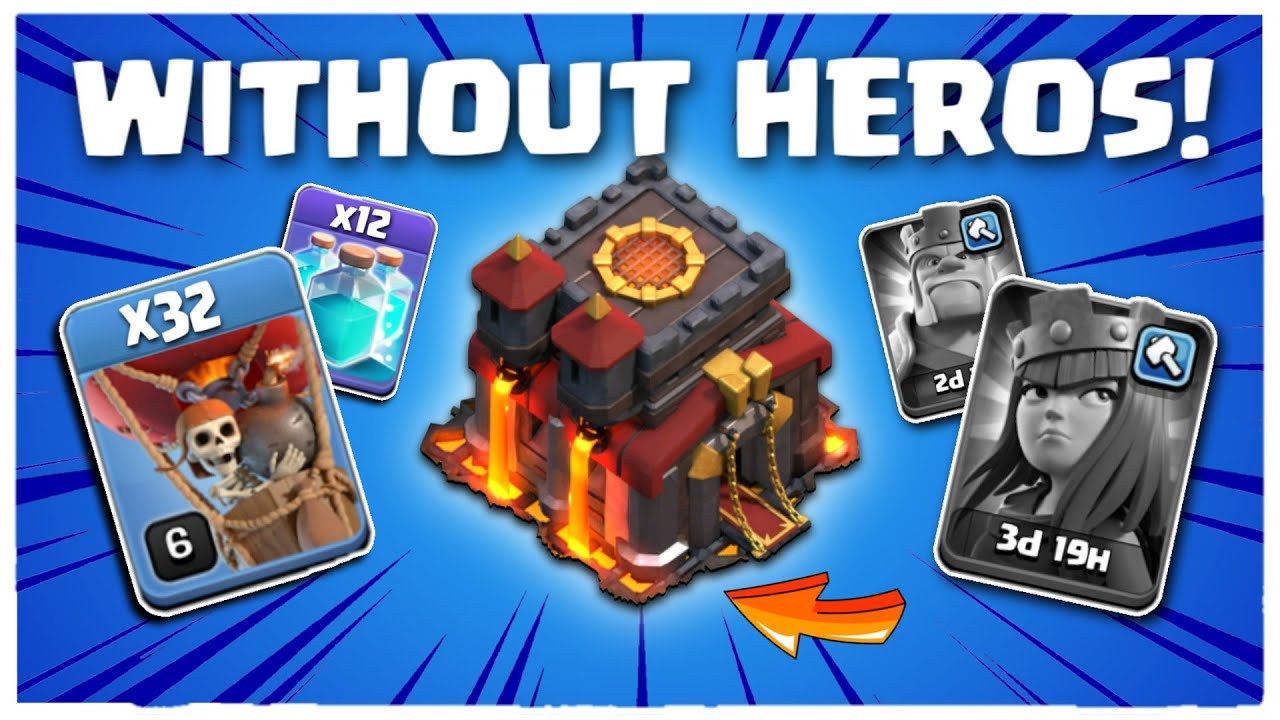 Th10 No Heroes Lava Loon Attack Strategy 2022 Explained | TH10 Best Attack No Heroes(Clash of Clans)