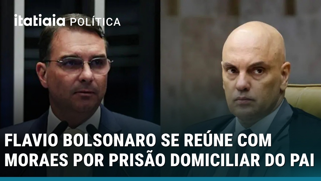 FLÁVIO BOLSONARO DISCUTE PRISÃO DOMICILIAR DE JAIR BOLSONARO COM ALEXANDRE DE MORAES