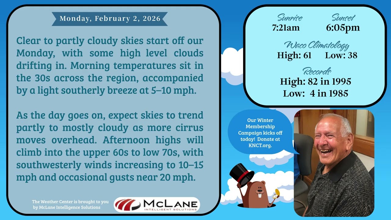 Bill Hecke Weather for Monday, February 2, 2026