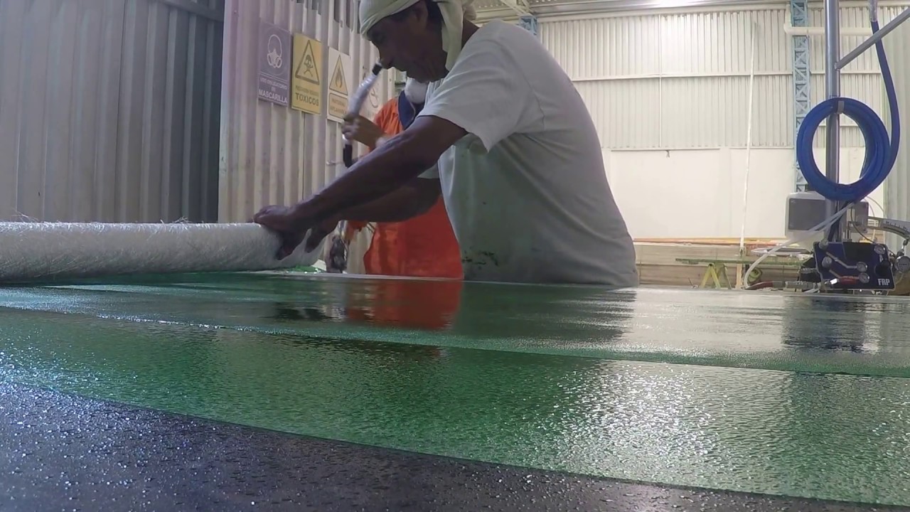 FABRICACION DE PLACAS DE PLASTICO REFORZADO DE FIBRA DE VIDRIO FRP MEXICAN FIBERS