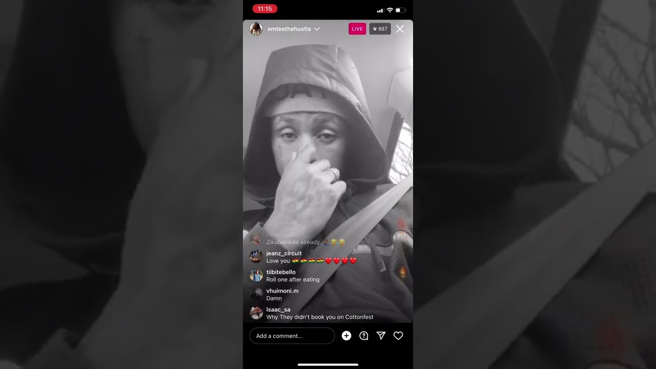 Emtee addresses Nota live on insta