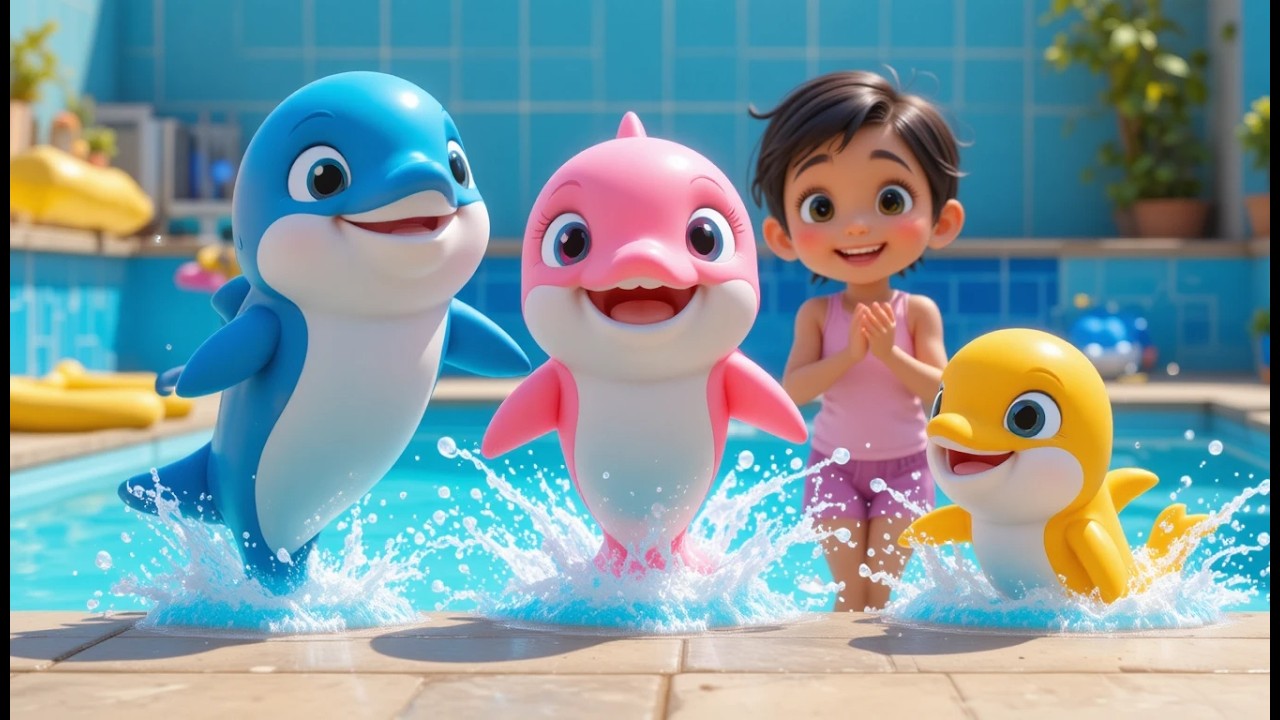Drei kleine Splash Splash Plüschdelfine | Fröhliches Wasserlied & Kinderlieder