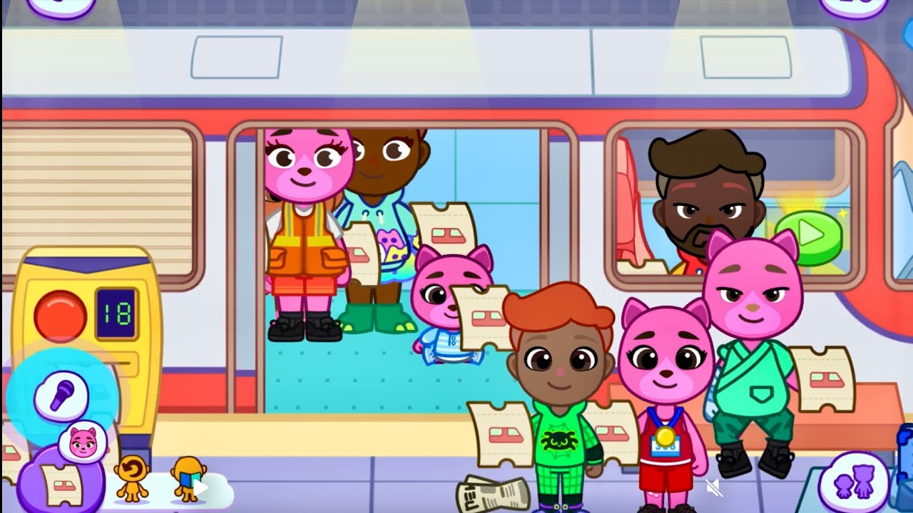 Peppa Pig Family Train Vacation In Talking Tom friends gameplay