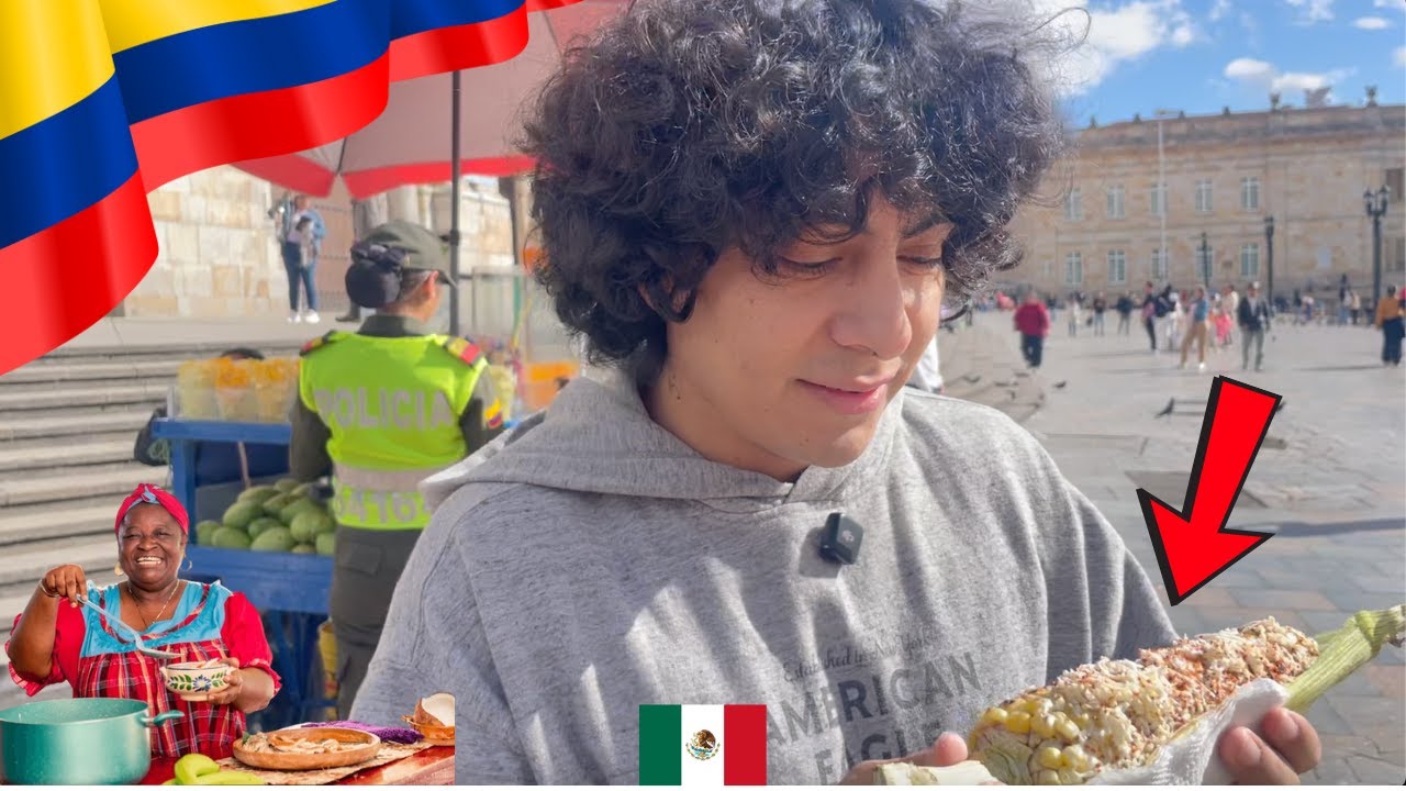 Probando la COMIDA CALLEJERA más famosa de COLOMBIA 🇨🇴 | Reacción de un MEXICANO 🇲🇽