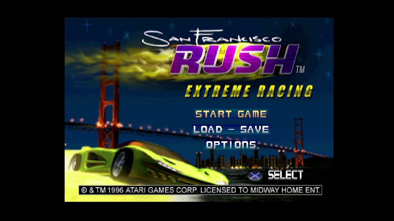 San Francisco Rush Extreme Racing. [PlayStation - Climax, GT Int]. (1998). GP Mode, Expert Play.