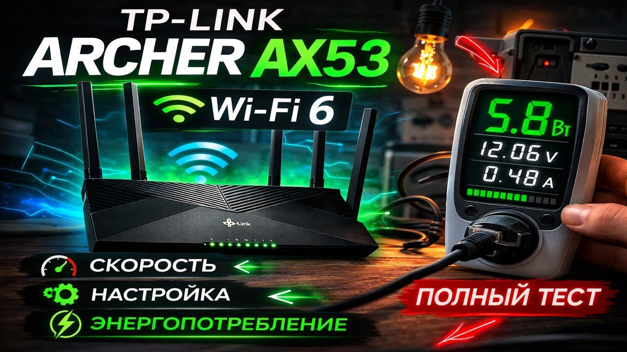 TP-Link AX53 — сколько реально потребляет Wi-Fi 6 роутер? Полный тест 
