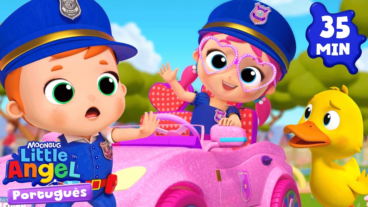 Jills Pink Police Car | Jobs and Career Songs  Little Angel Nursery Rhymes for Kids