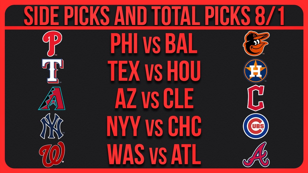 MLB Picks Today Saturday 8/1/26 MLB Picks & Predictions Today (2/3)