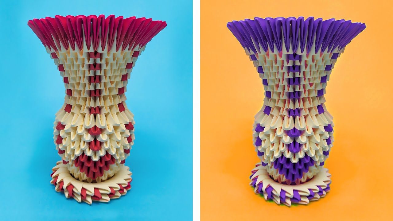 Create an AMAZING 3D Origami Vase from Paper!