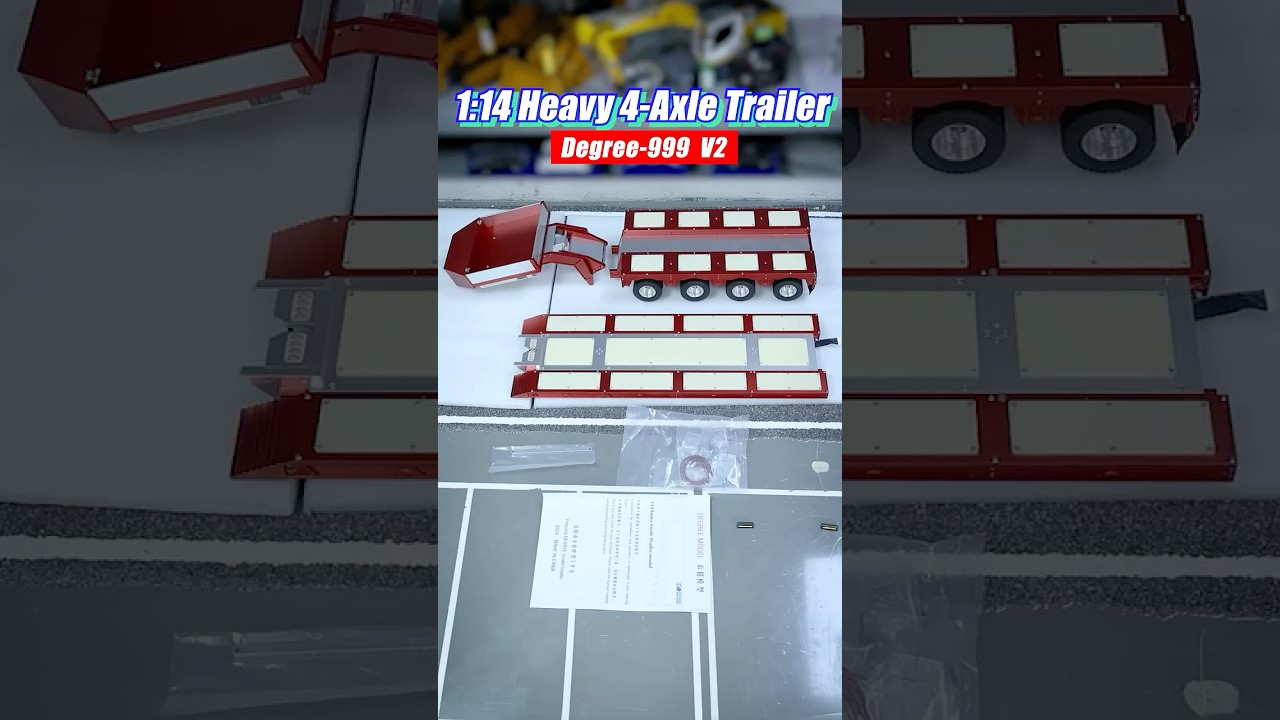 UNBOXING THE 1/14 DG 999 4-AXLE TRAILER #rc #rchobby #trailer #model #scalemodel