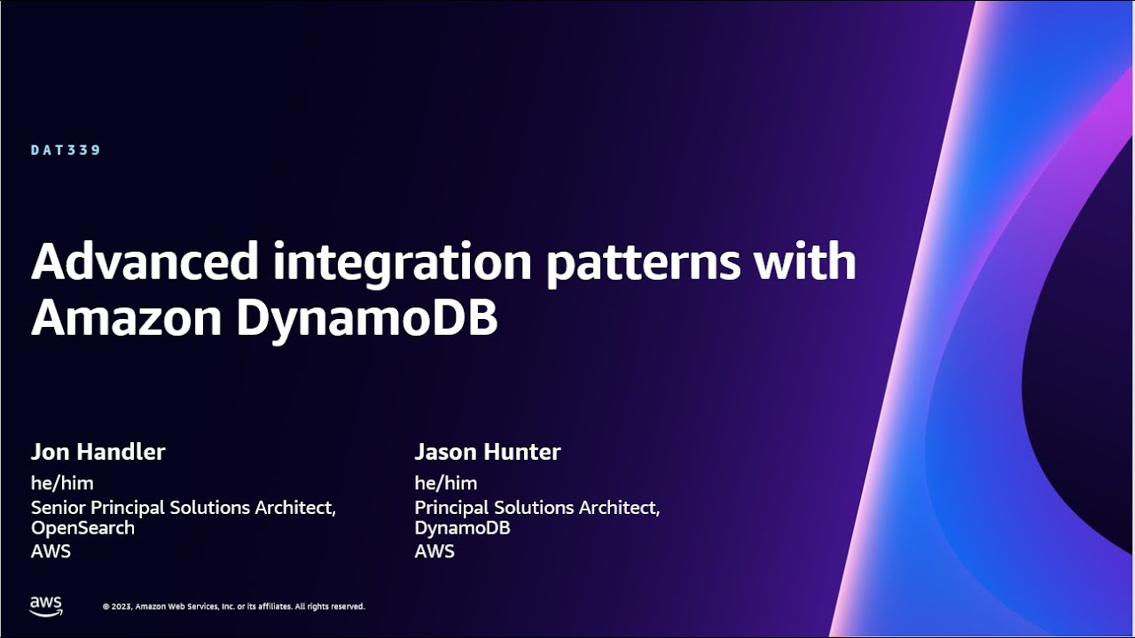 AWS re:Invent 2023 - Amazon DynamoDB zero-ETL integration with Amazon OpenSearch Service (DAT339)