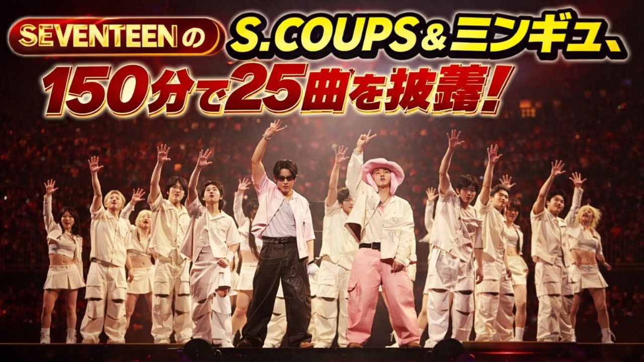 SEVENTEEN S.COUPS＆ミンギュ、150分25曲で2万6000人を震わせた夜Hashtags: #SEVENTEEN #SCOUPS #ミンギュ