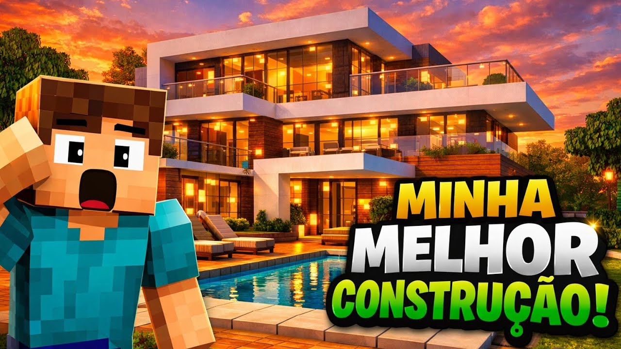🏠🔥 CONSTRUÍ A CASA DOS SONHOS NO MINECRAFT! (Minha Melhor Construção!)