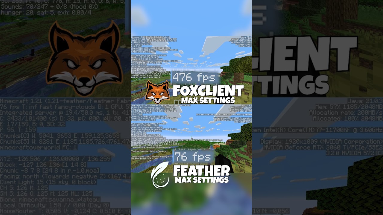 FoxClient Vs Feather - Download here: www.foxclient.eu 