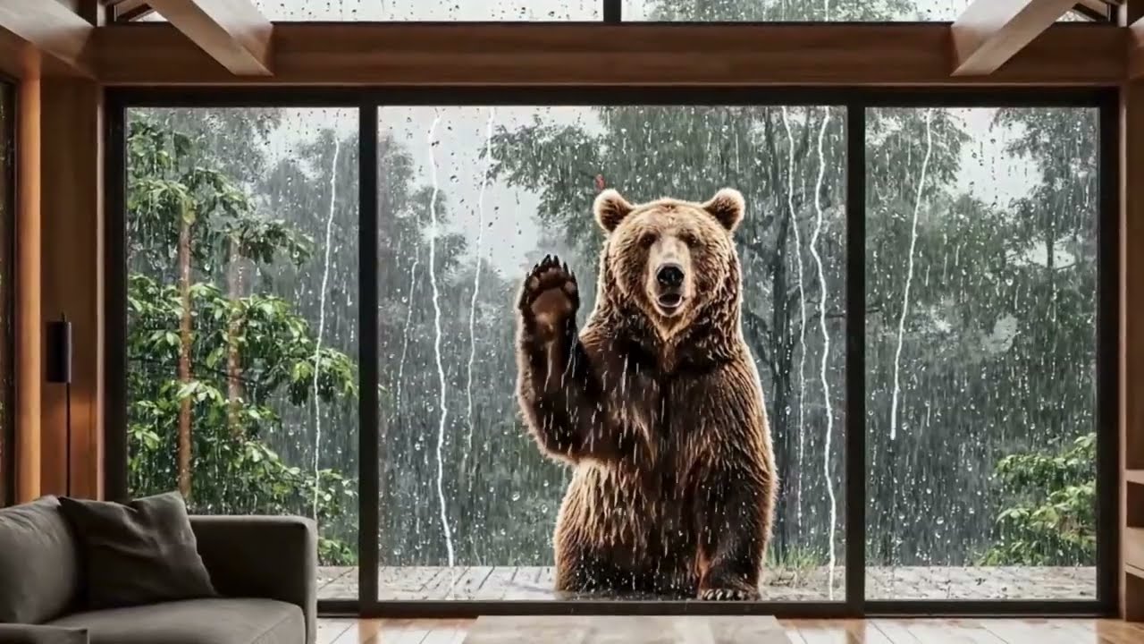 Cozy Rain on Window in a Modern Forest Villa   1 Hours of Deep Sleep & Focus No Music  Aethera