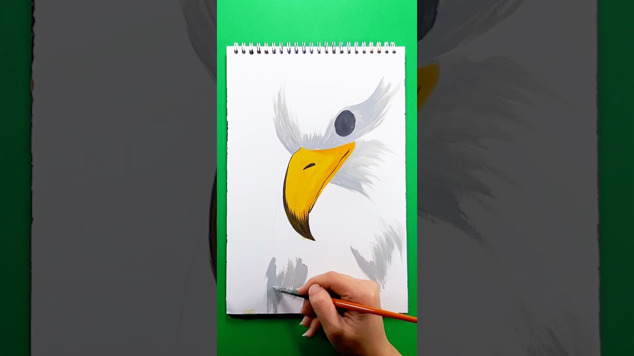 How to paint the face of an American eagle with acrylic paint? | art painting | 
