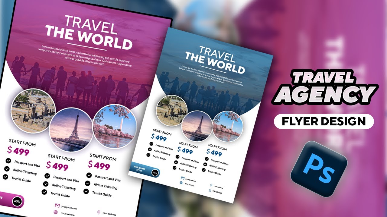 Professional Travel Agency Flyer Design In | Adobe Photoshop CC 2022