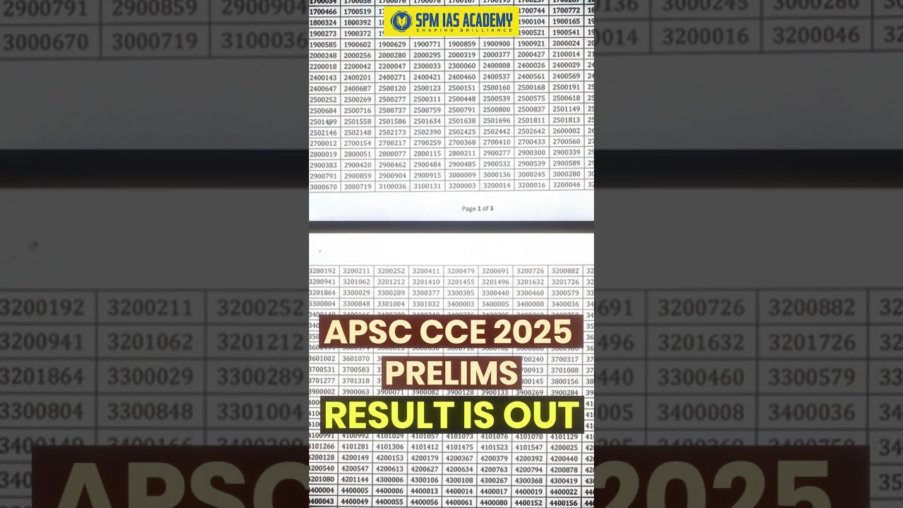 APSC CCE 2025 PRELIMS RESULT IS OUT #apsc #apscresult #apscprelims