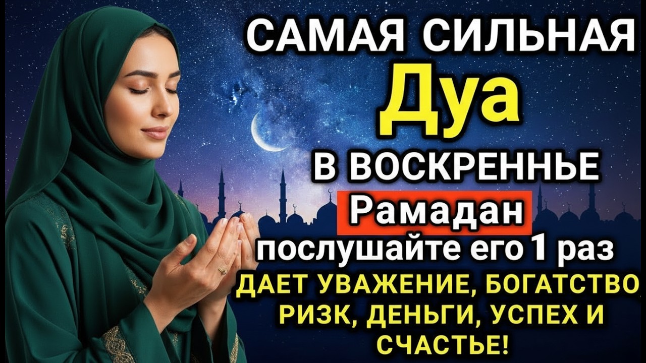 💓⚡ САМАЯ СИЛЬНАЯ Дуа в воскресенье Рамадан Все желания сбываются! #дуа