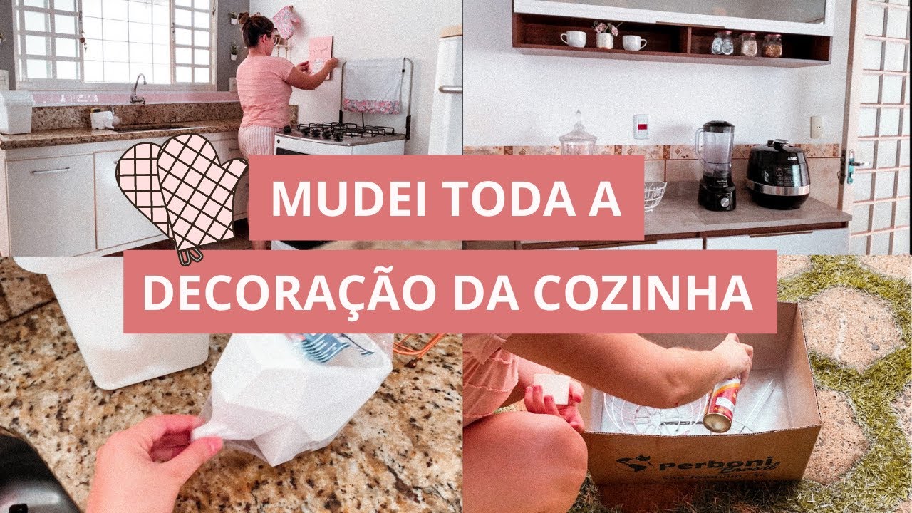 CHEGA DE ROSA! MUDEI TODA A DECORAÇÃO DA COZINHA 🥰