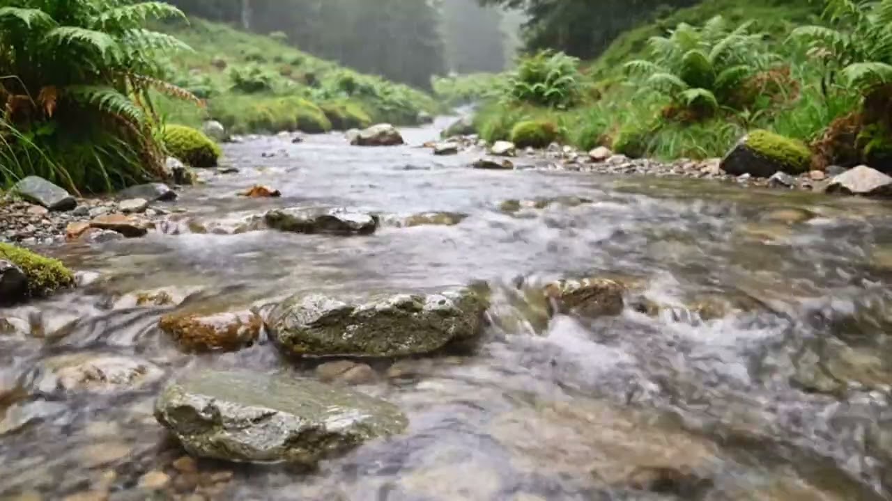 Soothing Rain on Forest River 🌧️ Relaxing Water Stream Sounds for Sleep, Study & Deep Focus