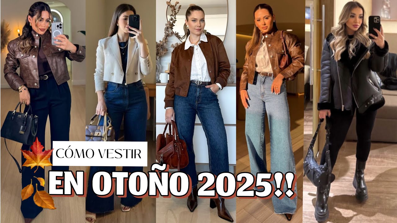 OUTFITS DE MODA TENDENCIAS 2025 OTO&Ntilde;O COMO VESTIR LA ROPA  DE OTO&Ntilde;O MUJER 