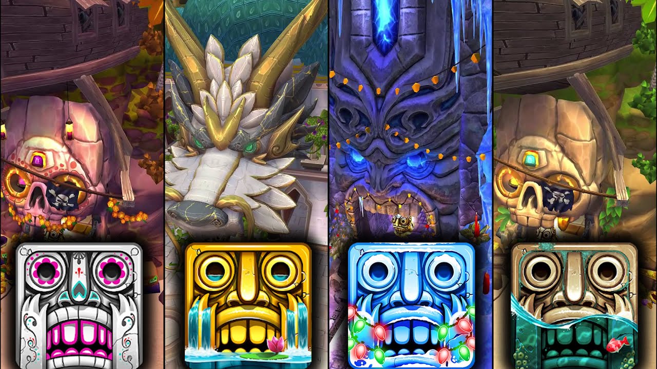 Temple Run 2 Spirits Cove Vs Temple Run 2 Enchanted Palace Vs Frozen Festival Vs Pirate Cove - Game