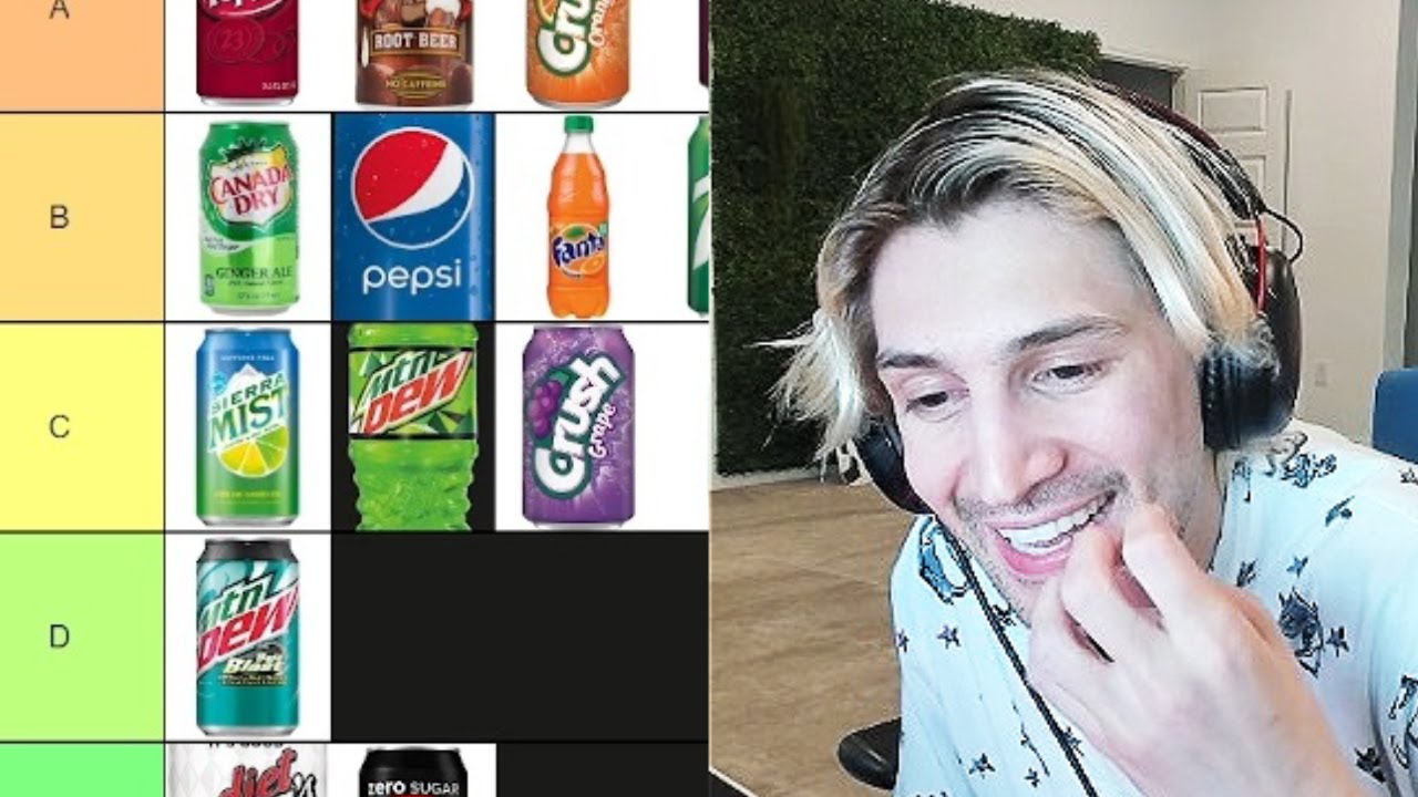 xQc Makes The GREATEST Soda TIER LIST On The Internet