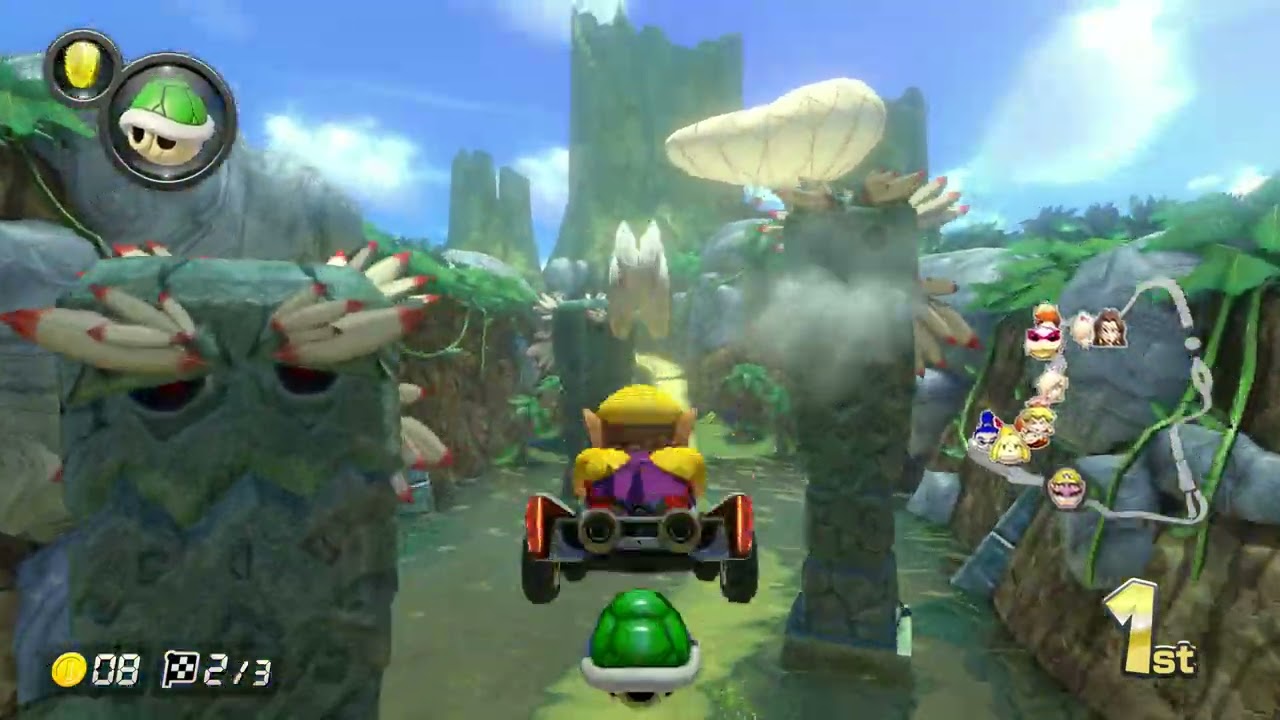Mario Kart 8 Deluxe (Nintendo Switch) - Wario driving P-Wing 150cc Gameplay [4K 60FPS]