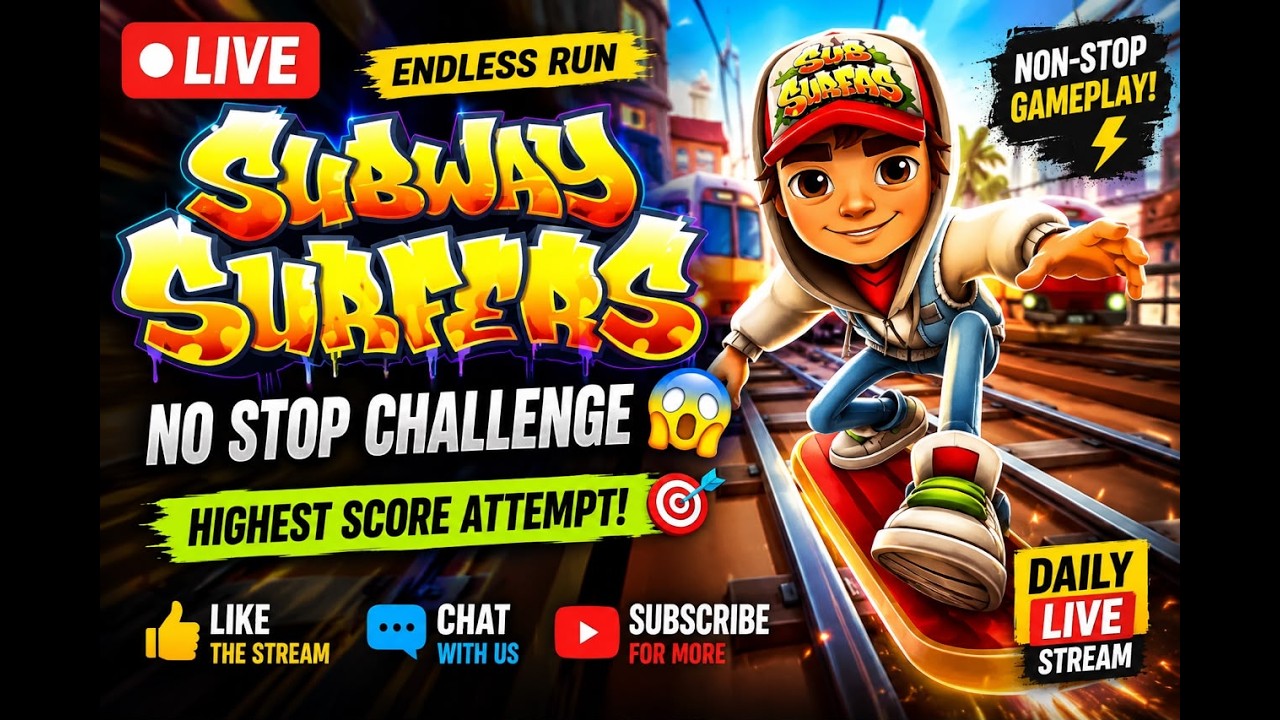 🔴 LIVE | Subway Surfers Endless Run 🔥 High Score Challenge 😱 #verticalshortsfeed #shortsfeed