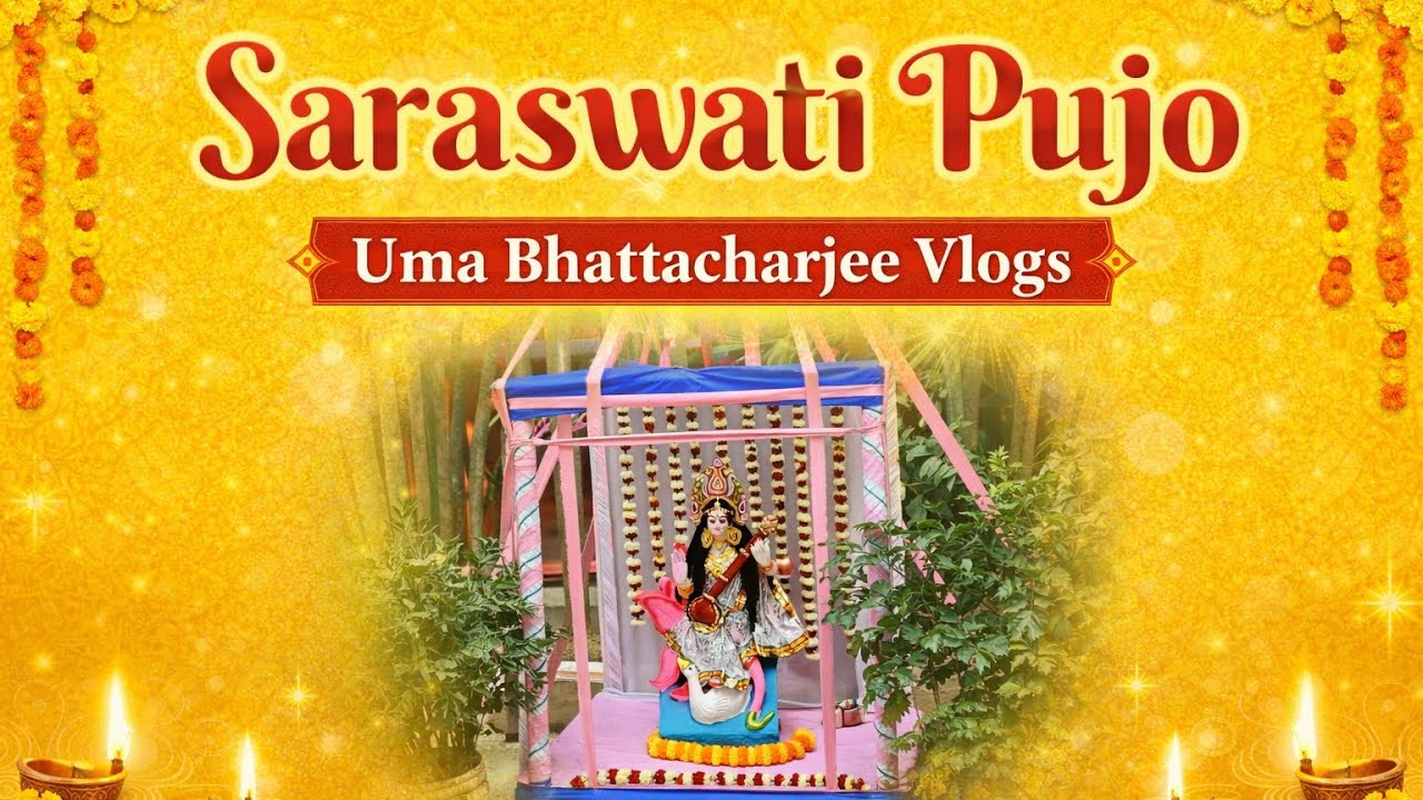 Society Campus e Dhum Dham Saraswati Pujo | Pujo, Bhog & Anond l Uma Bhattacharjee Vlogs l