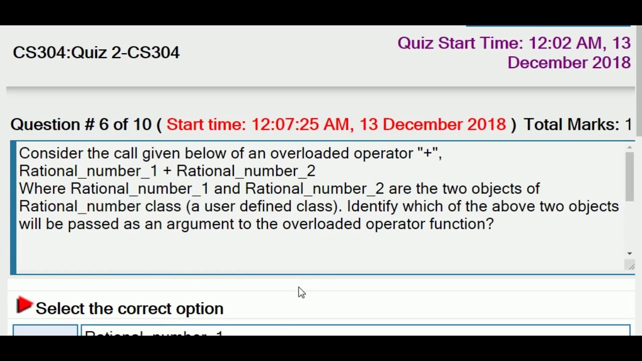 QUIZ NO 2 OF CS 304
