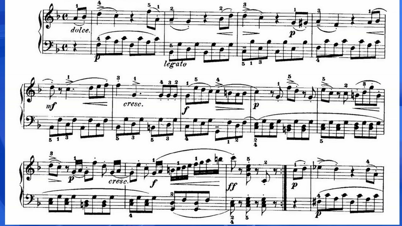 DIABELLI. Sonatina in F Major, op. 168, No 1. First Movement. With Sheet Music