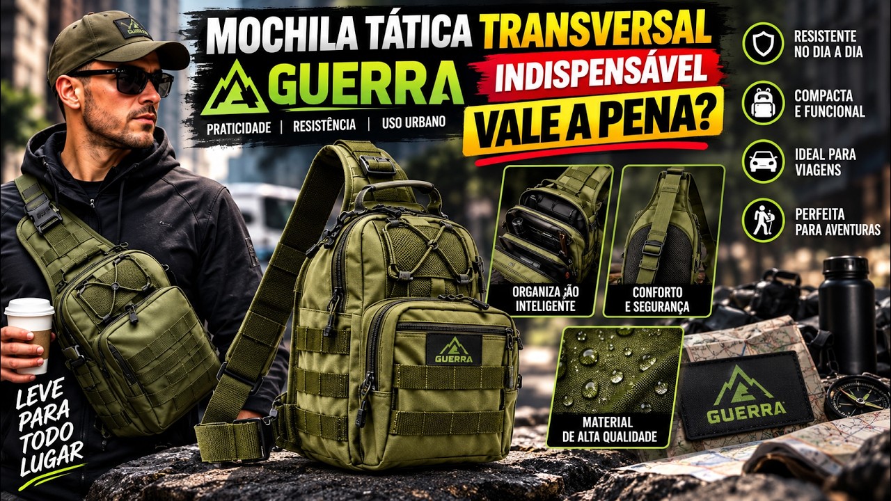 ☠️💼MOCHILA BOLSA TÁTICA TRANSVERSAL ACESSÓRIO INDISPENSÁVEL PARA SUA GUERRA URBANA DIÁRIA 2026☢️