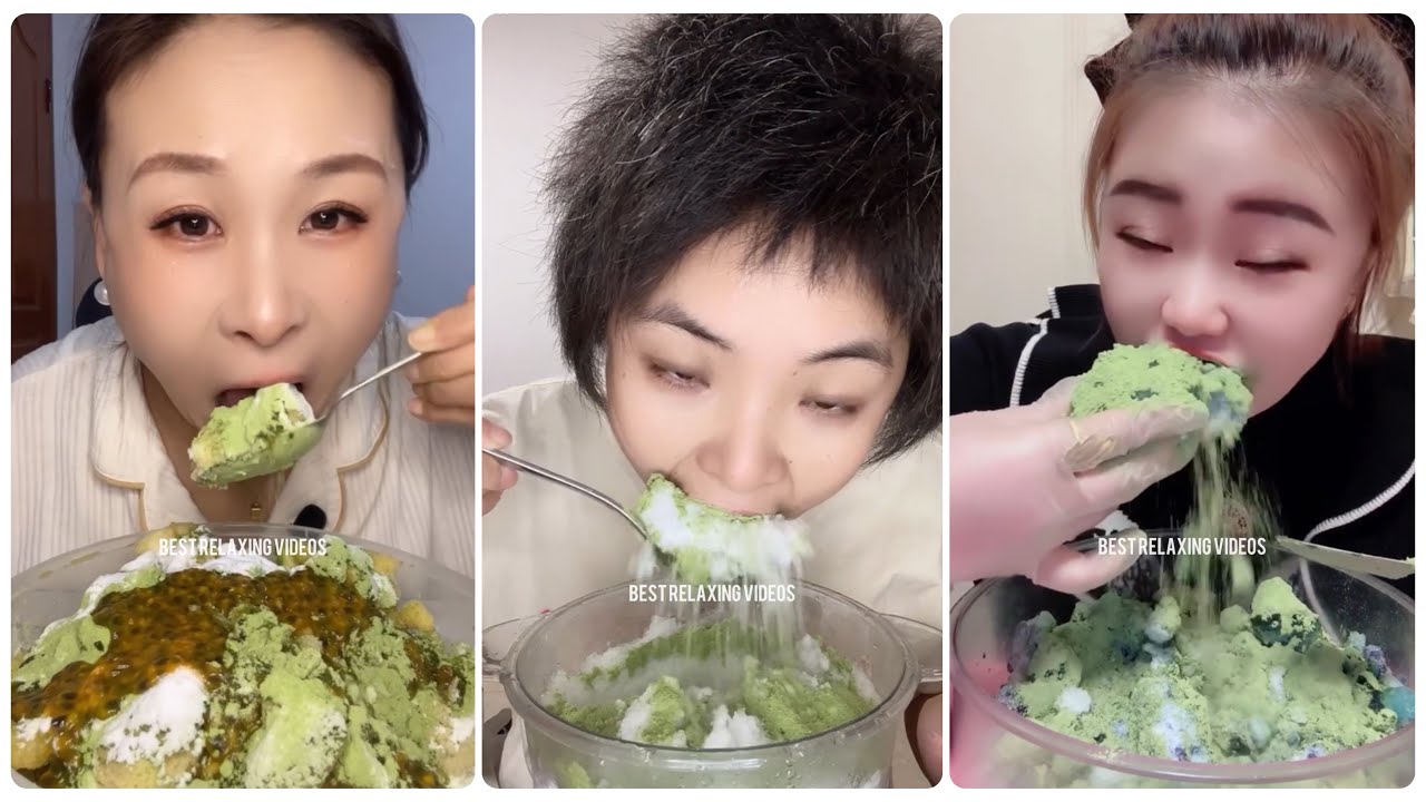 ASMR Matcha Ice Eating with No Talking