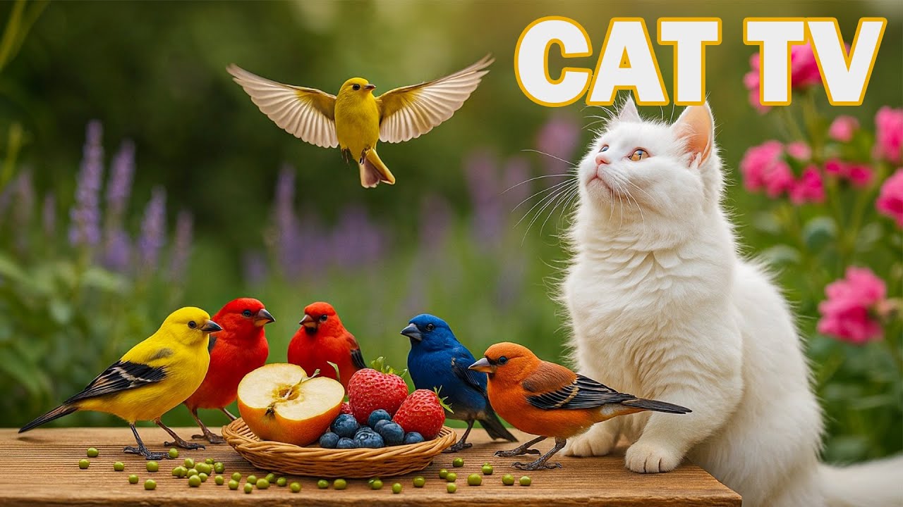 Relax Your Cat Instantly 😻 | Bird Garden Cat TV 🦜🌱 | Soothing Sounds for Cats