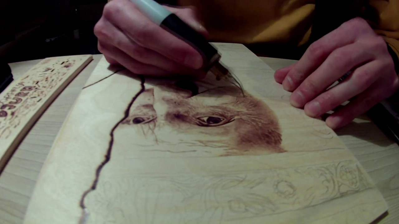 Handmade pyrography, Serbian Patriarch Pavle | Time lapse