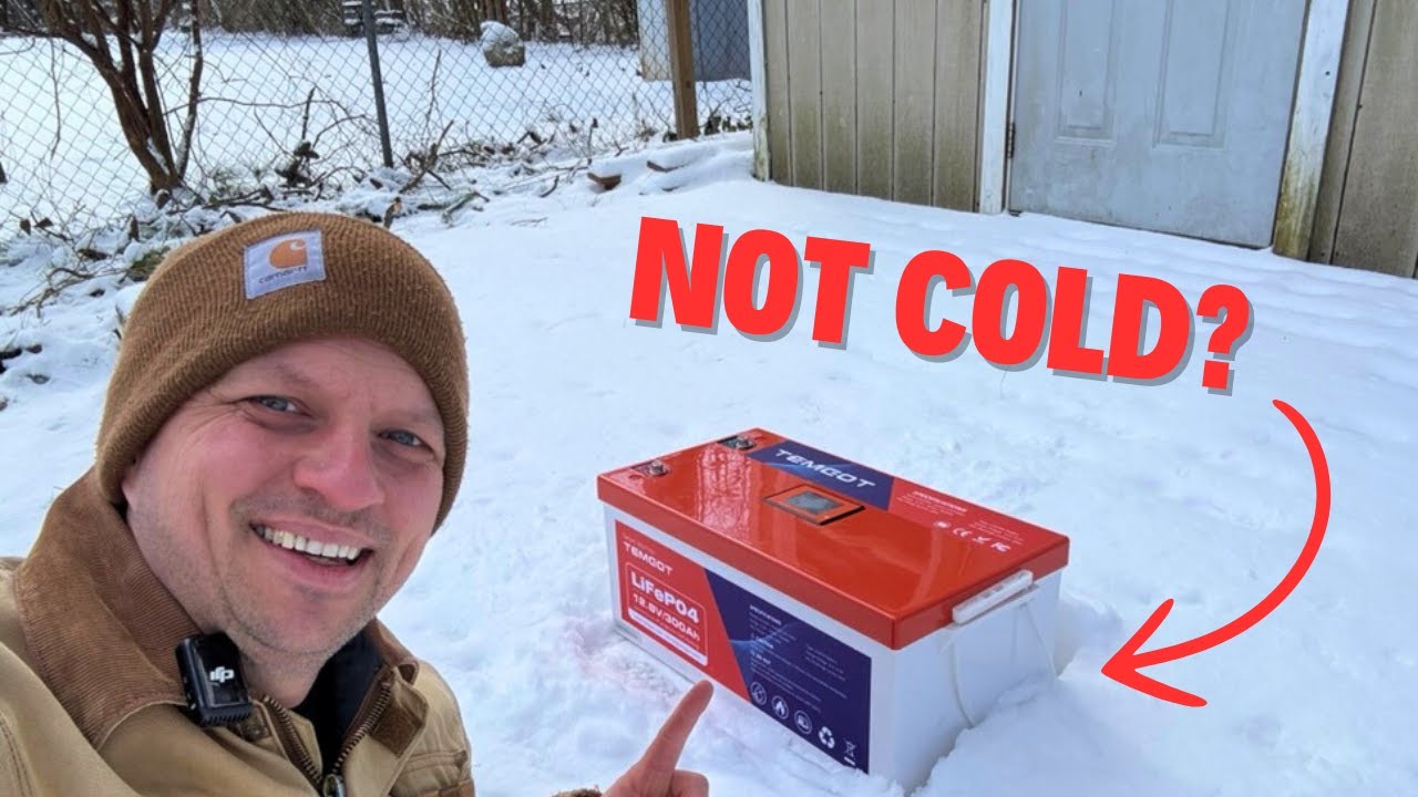 Testing the Self Heating Temgot 12V 300AH Lithium Battery in the SNOW