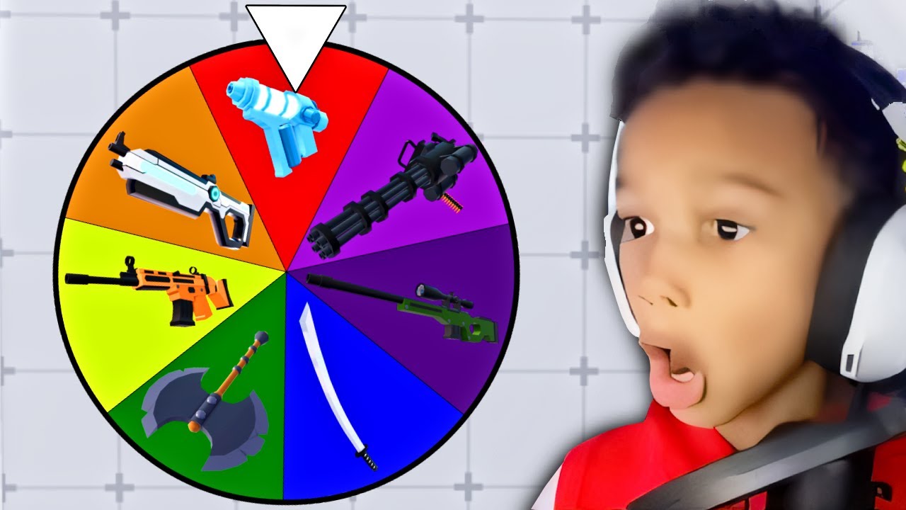 RANDOM WHEEL Chooses 6 Year Old's Weapons In Rivals!