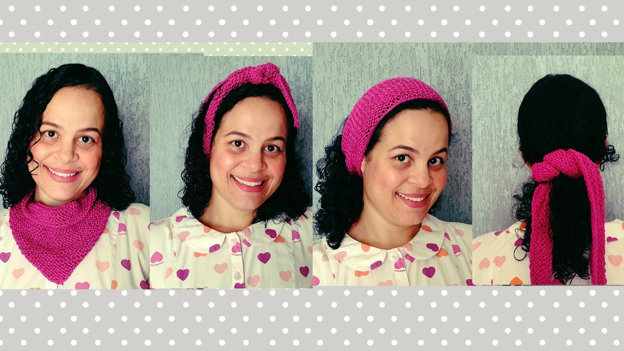 Bandana em Tricô 4 em 1 🌷