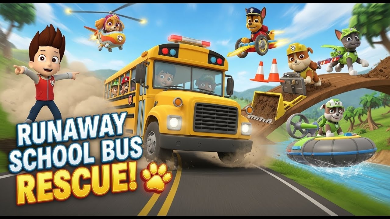 PAW Patrol Mega Compilation 🐾  Runaway School Bus Rescue & Adventure Bay Action!