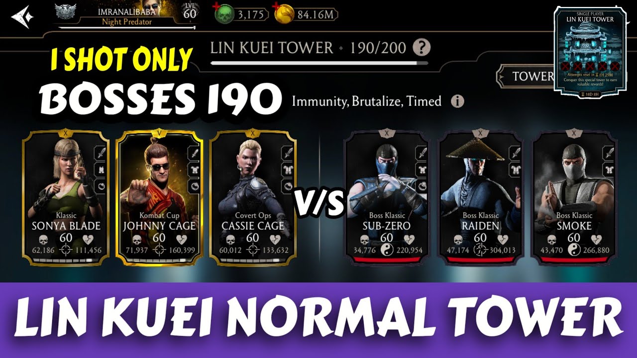 Mk Mobile | Lin Kuei Tower | Boss 190 | Beat By Gold Team