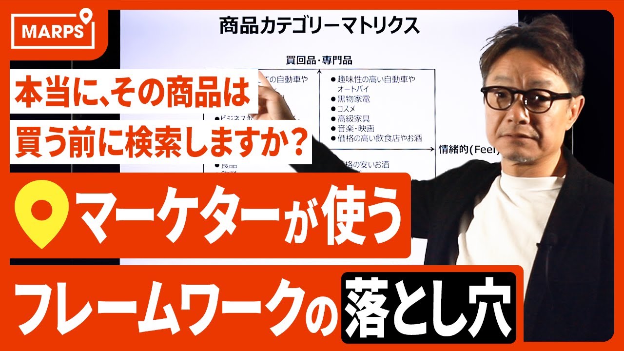【これがすべての出発点】商品カテゴリーマトリクス／マーケティング戦略がうまくハマらない理由／関与度の高低によって戦略は異なる／最寄品と買回品・専門品のマーケティングの違いとは
