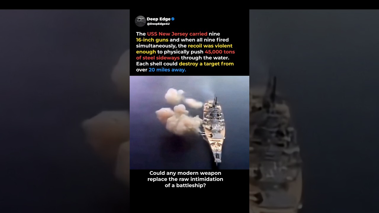 USS New Jersey's 16-Inch Guns Could Push 45,000 Tons of Steel Sideways 😳 #shorts #usa
