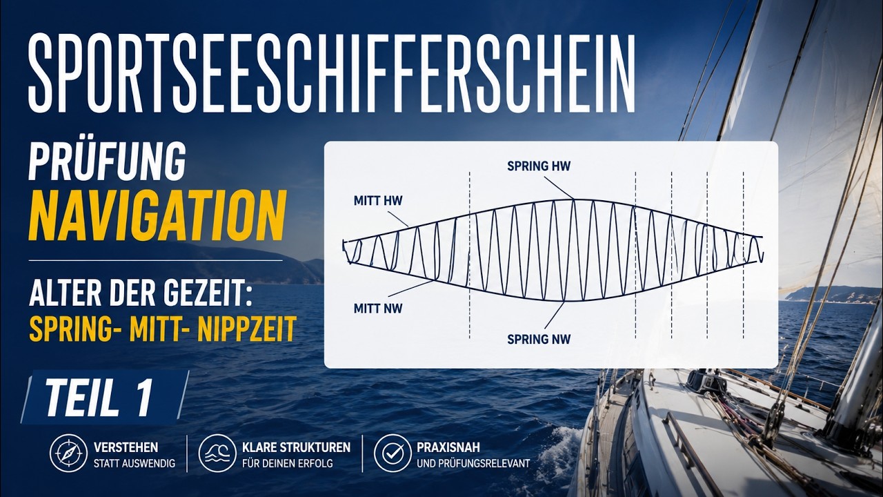 Sportseeschifferschein Prüfung Navigation Alter der Gezeit: Spring- Mitt- Nippzeit Teil 1
