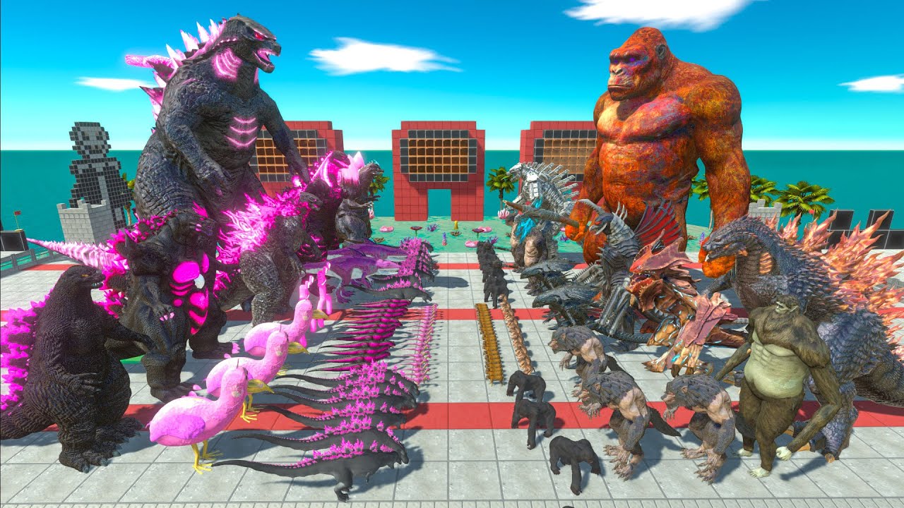King of Monster War - Team Pink GODZILLA 2014 The New Empire VS Team Scar KING KONG + MECHAGODZILLA