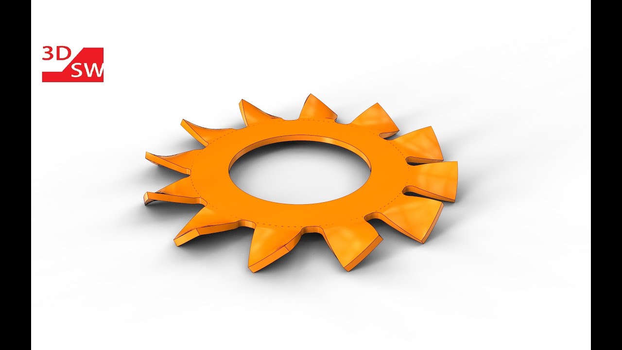 How to make a tooth lock washer in SolidWorks