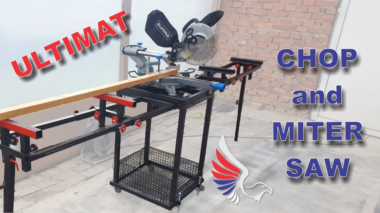 Homemade metal Chop saw folding stand DIY