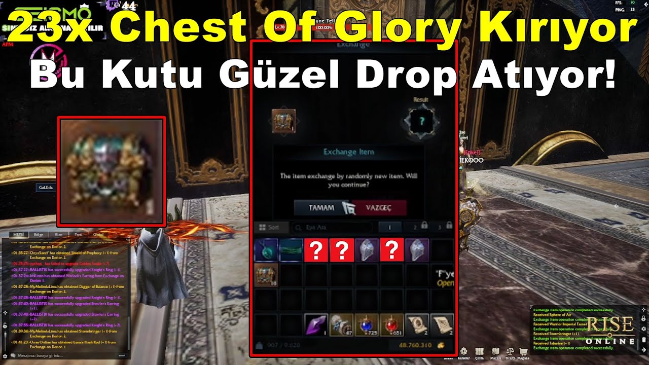 MyMelindaLima | 23x Chest Of Glory Kırıyor | Bu Kutu Güzel Drop Atıyor! | Rise Online